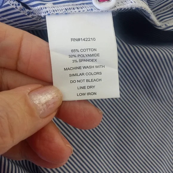 Mer Sea Coastal Blue Pin Stripe Essential Shirt Dress | L/XL - Picture 10 of 11